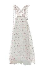 Luisa Beccaria Floral Embroidered Tulle Ball Gown