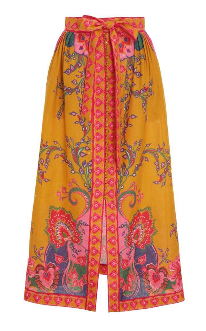 Moda Operandi Zimmermann The Lovestruck Buttoned Linen Skirt