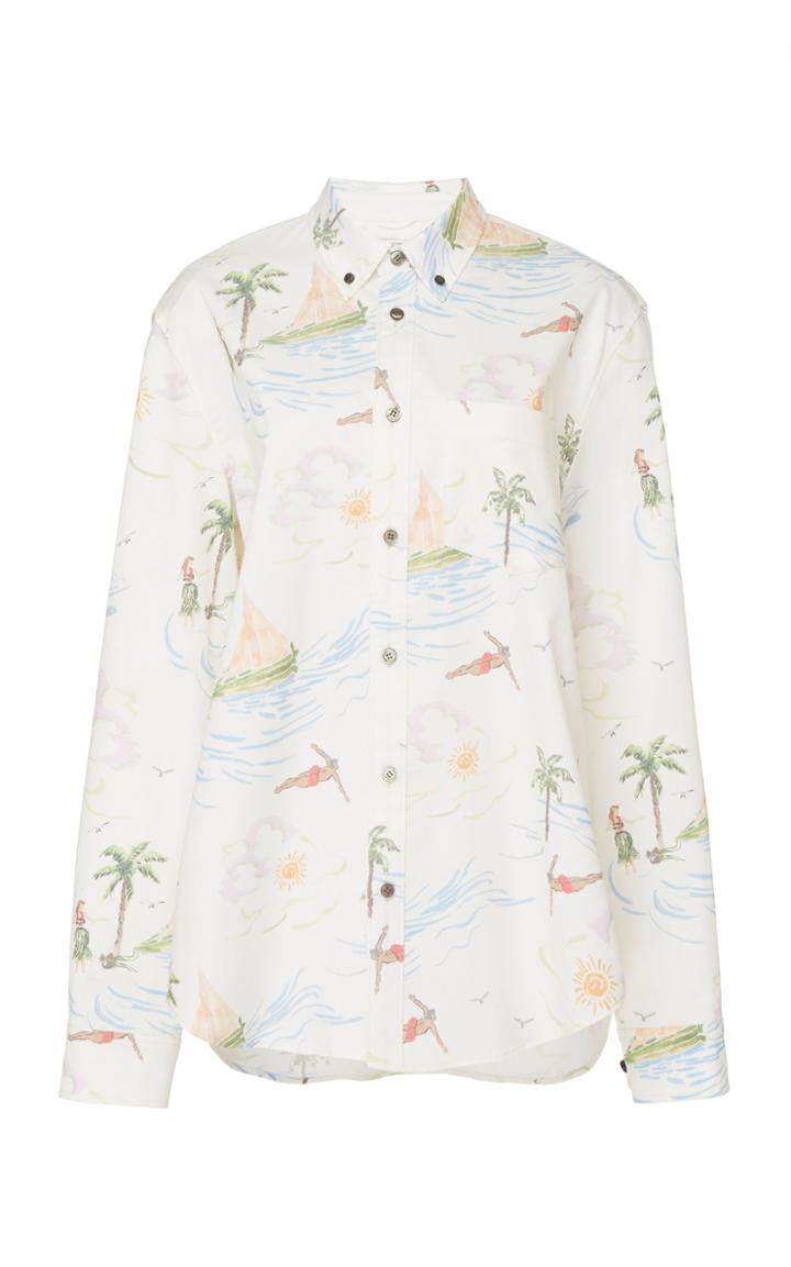 Moda Operandi Rejina Pyo Printed Linen Button-front Shirt Size: Xs