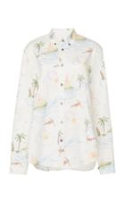 Moda Operandi Rejina Pyo Printed Linen Button-front Shirt Size: Xs