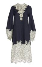 Costarellos Denim Lace Dress