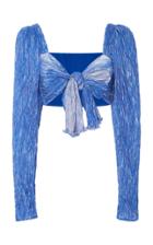 Rosie Assoulin Reversible Knotted Pliss Crop Top