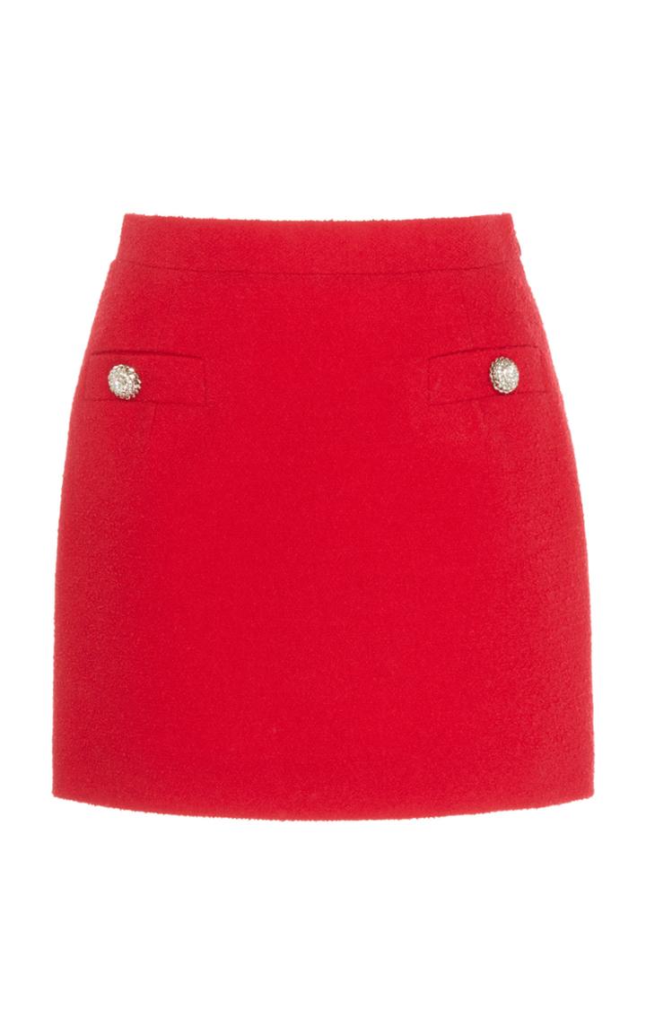Moda Operandi Alessandra Rich Crystal-embellished Wool-blend Tweed Skirt Size: 38
