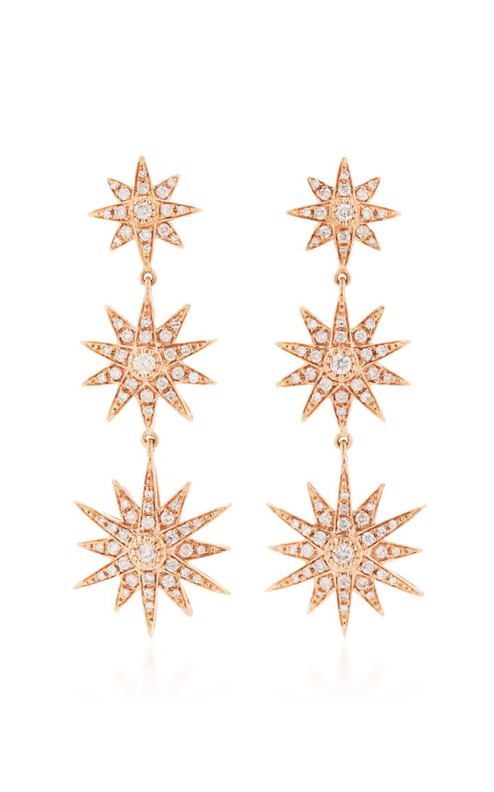 Shay Triple Diamond Starburst Drop Earrings