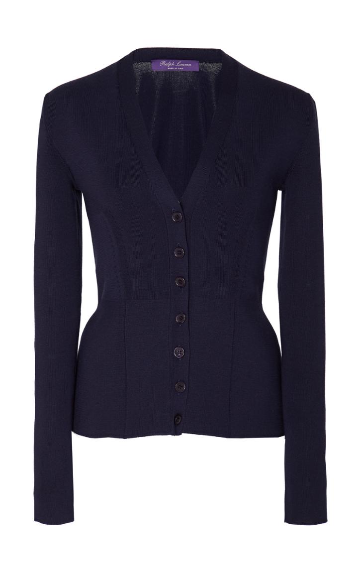 Ralph Lauren Peplum Silk Cardigan Sweater