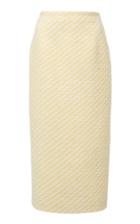 Moda Operandi Alessandra Rich Striped Cotton Blend Tweed Midi Skirt
