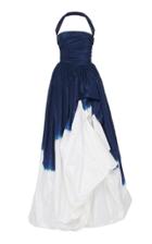Oscar De La Renta Pleated Dip-dyed Silk Gown