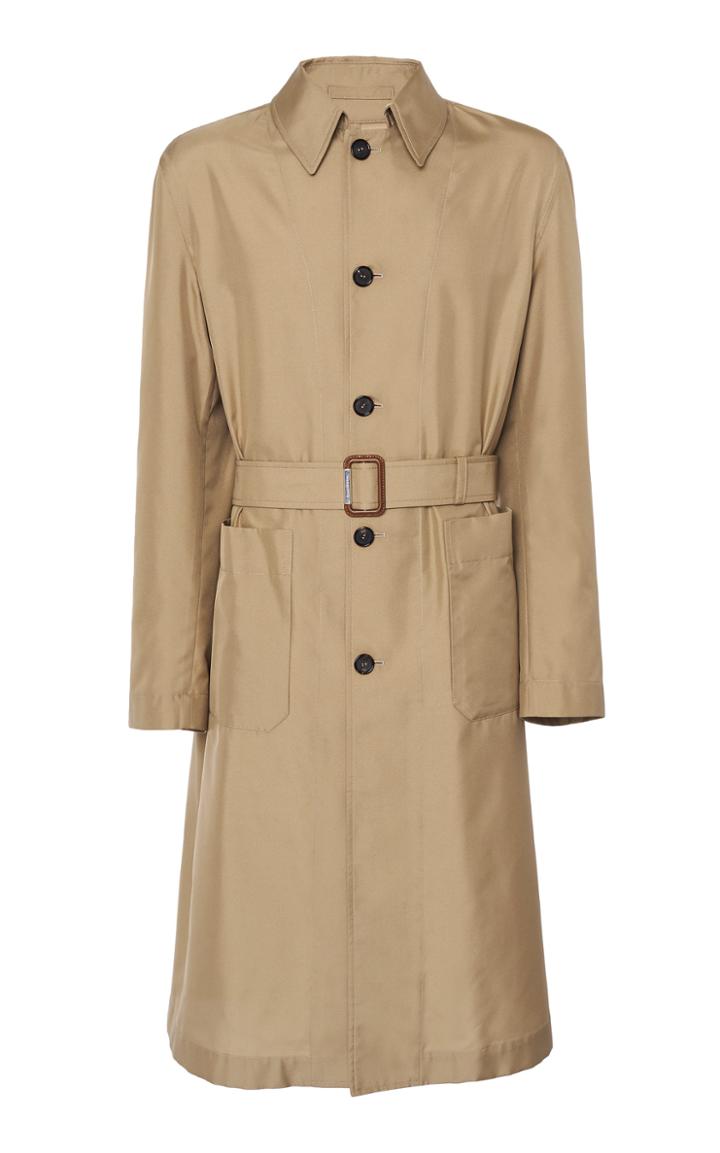 Alexander Mcqueen Belted Nylon And Silk-blend Gabardine Trench Coat