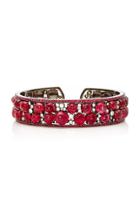 Martin Katz Two Row Red Spinel Cabochon And Diamond Bangle