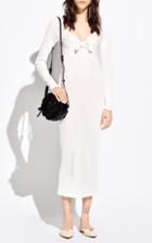 Moda Operandi Valentino Tie-front Ribbed-knit Midi Dress