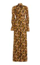Moda Operandi Temperley London Camille Printed Chiffon Tie-neck Wide-leg Jumpsuit