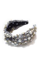 Lele Sadoughi Oversized Pearl And Crystal-embellished Tweed Headband