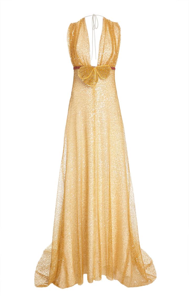 Moda Operandi Markarian Shirred Sequin Gown