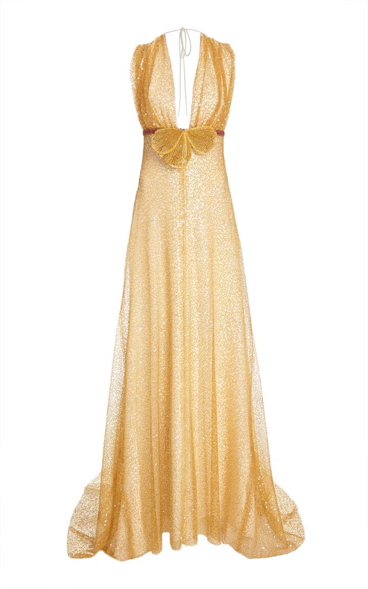 Moda Operandi Markarian Shirred Sequin Gown