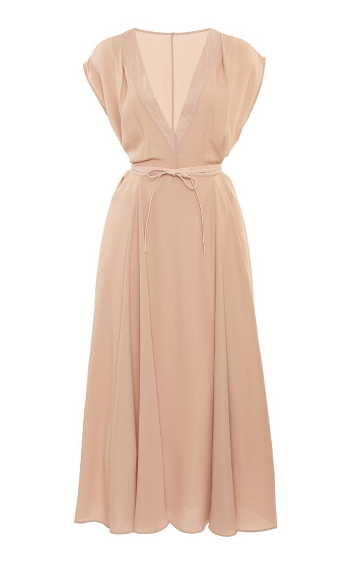 Moda Operandi Valentino Belted Silk Midi Dress