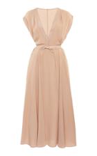 Moda Operandi Valentino Belted Silk Midi Dress