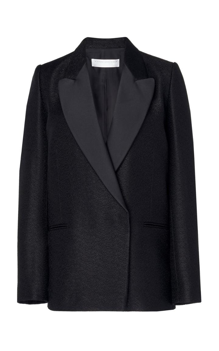 Victoria Beckham Crepe-trimmed Jacquard Blazer