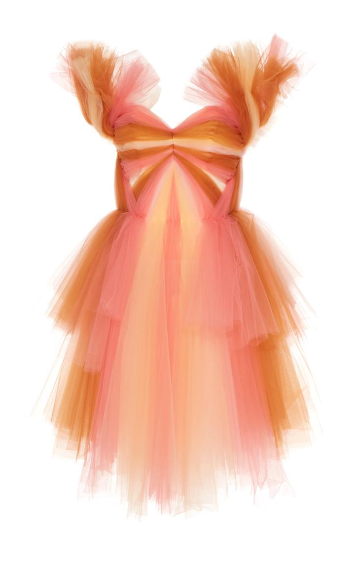 Christian Siriano Ombre Tulle Sculpted Blouse