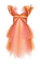 Christian Siriano Ombre Tulle Sculpted Blouse