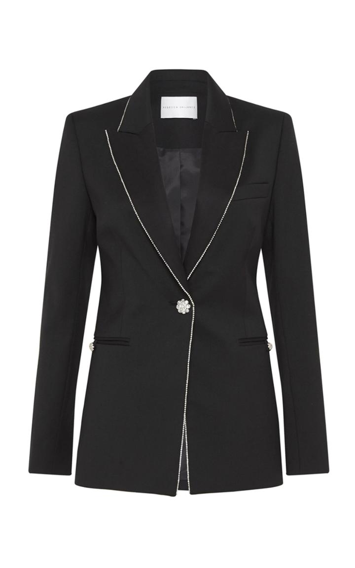 Moda Operandi Rebecca Vallance Starwood Crystal-trimmed Wool-blend Blazer
