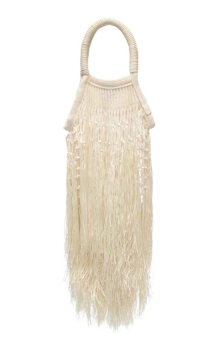 Petit Kouraj Ecru Mini Fringe Bag
