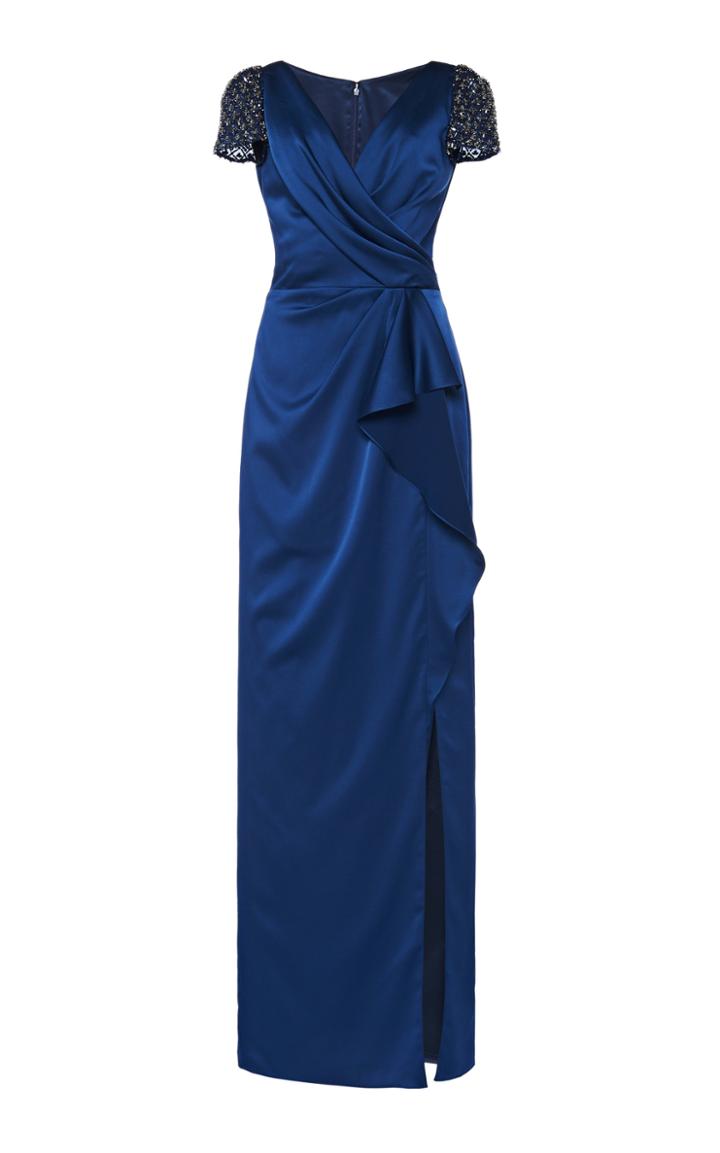 Moda Operandi Jenny Packham Draped V-neck Satin Dress Size: 8