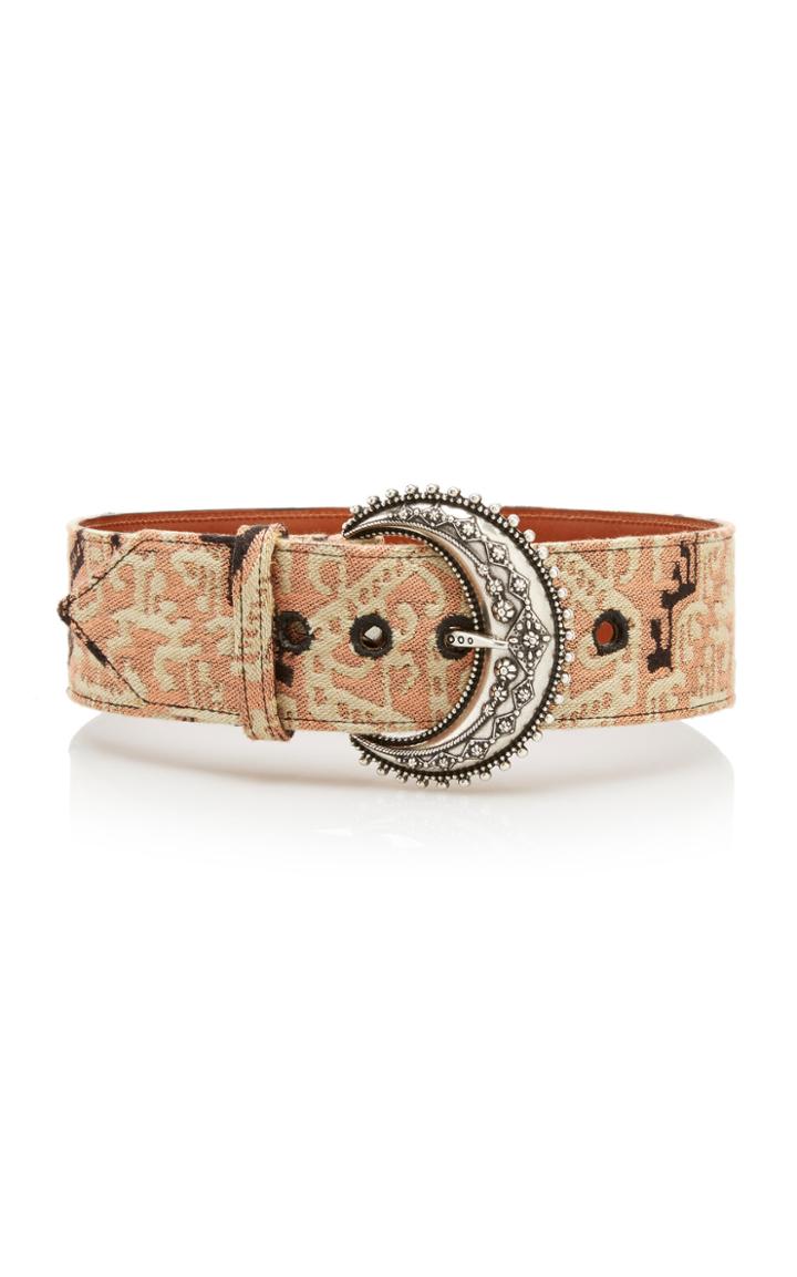 Etro Wide Woven Leather Belt