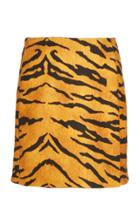 Adam Lippes Tiger Print Mini Wrap Skirt