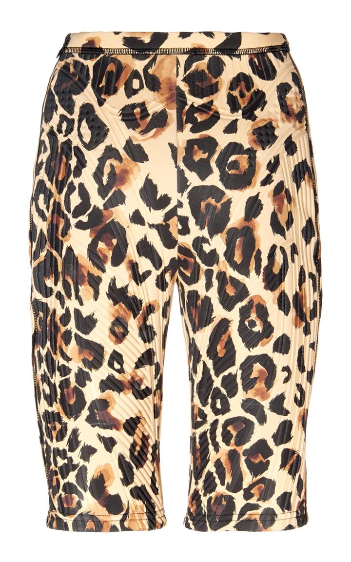 Mugler Leopard Print Biker Shorts