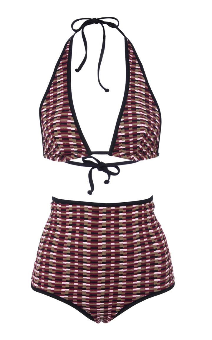 Laura Urbinati Halter Jacquard Bikini Set