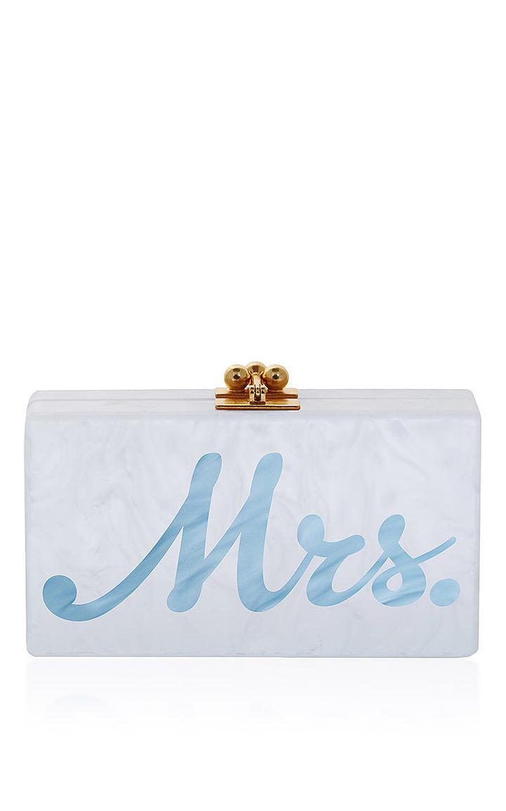 M'o Exclusive: Edie Parker Jean Mrs Clutch In Blue