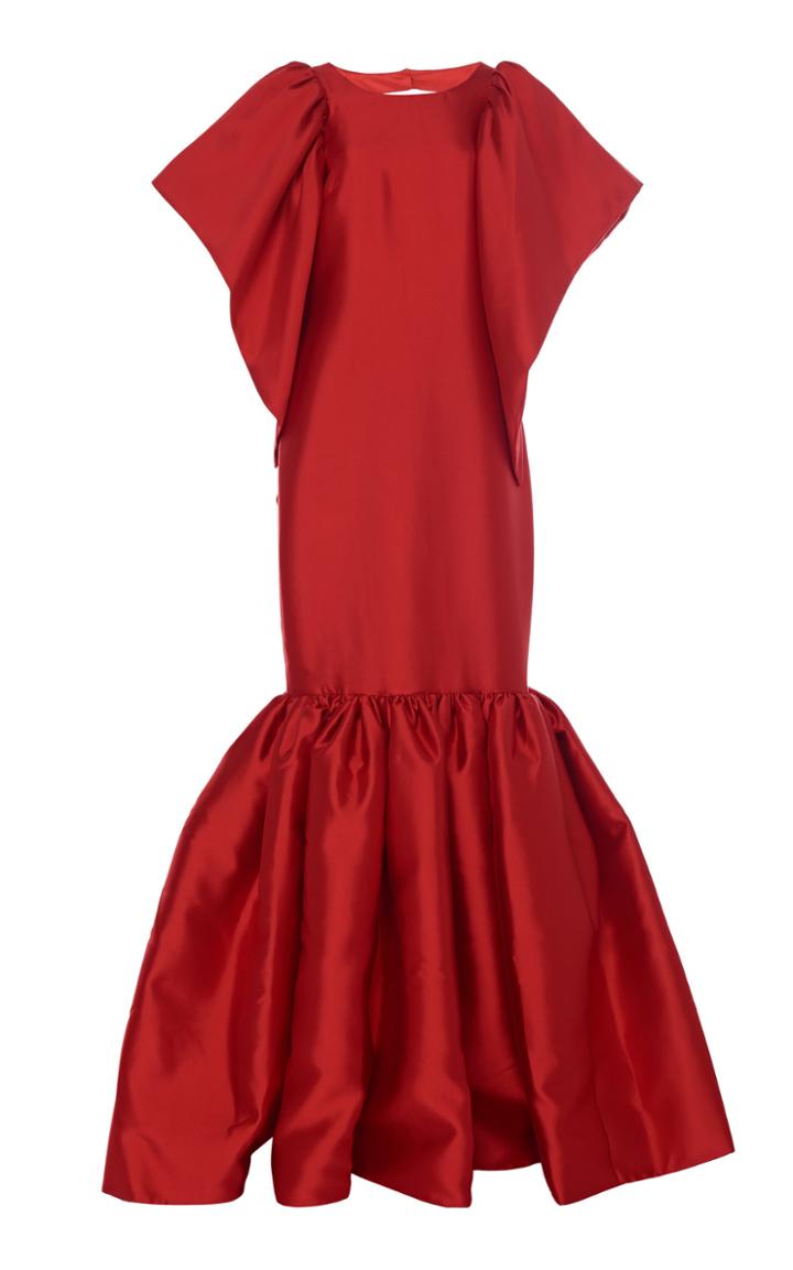 Leal Daccarett Palermo Embellished Cape Sleeve Tiered Dress