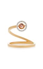Marie Mas Swiveling 18k Rose Gold Blue Topaz And Pink Amethyst Spiral Ring