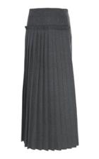 Marni Pleated Asymmetric Hem Wool Skirt