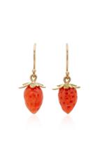 Annette Ferdinandsen 18k Gold Red Coral Strawberry Earrings