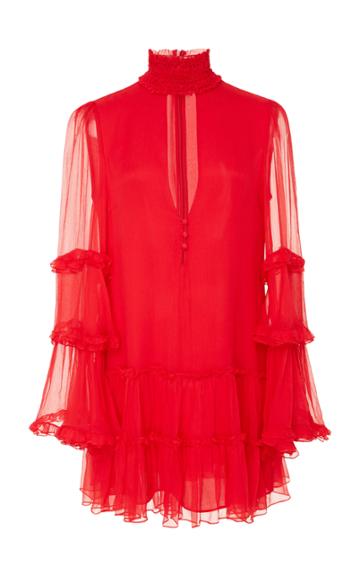 Alexis Naoko Frilled Silk Mini Dress