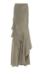 Moda Operandi Max Mara Strano Silk Flounce Maxi Skirt Size: 0