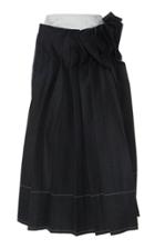 Marni Ruched Belted Wool Midi Skirt