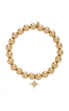 Sydney Evan Pave Starburst On Gold Bead Bracelet