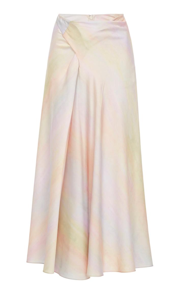 Vince Rainbow Wash Drape Midi-skirt