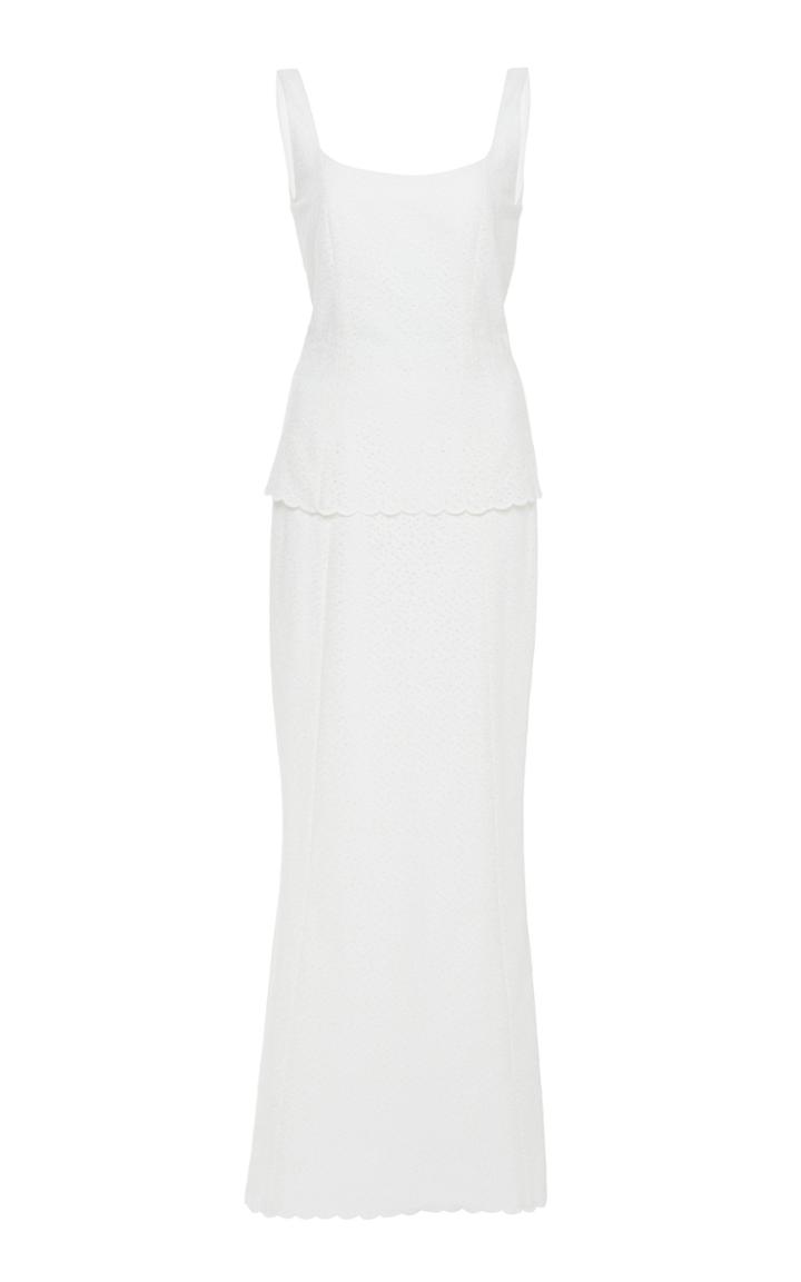 Rebecca De Ravenel Penelope Scallop Eyelet Dress