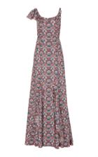 Zac Posen Liberty Cotton Printed Ruffle Gown