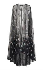 Huishan Zhang Wren Embellished Tulle Maxi Cape