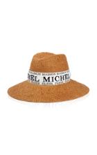 Maison Michel Kate Logo-embroidered Straw Hat