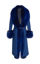 Elie Saab Fox Fur Collar Wool Coat