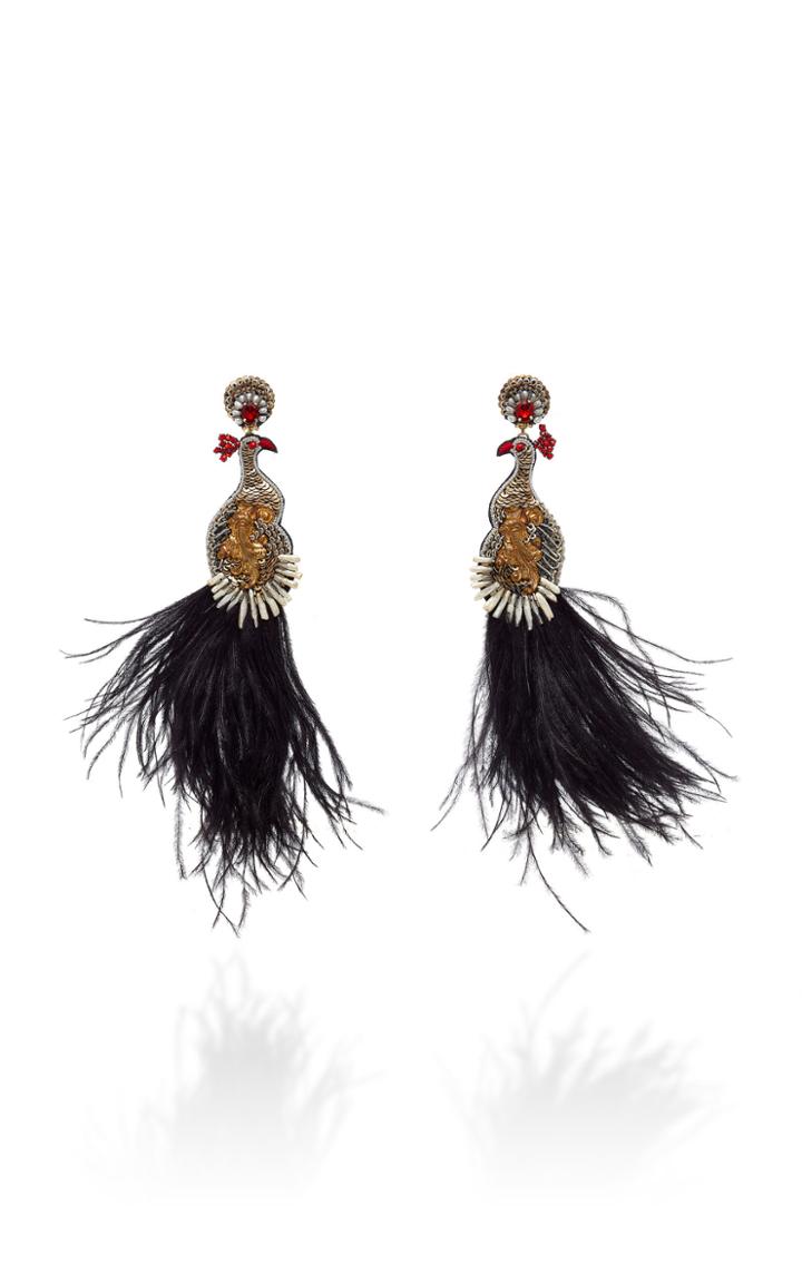 Ranjana Khan Teresa Feather Embellished Earrings
