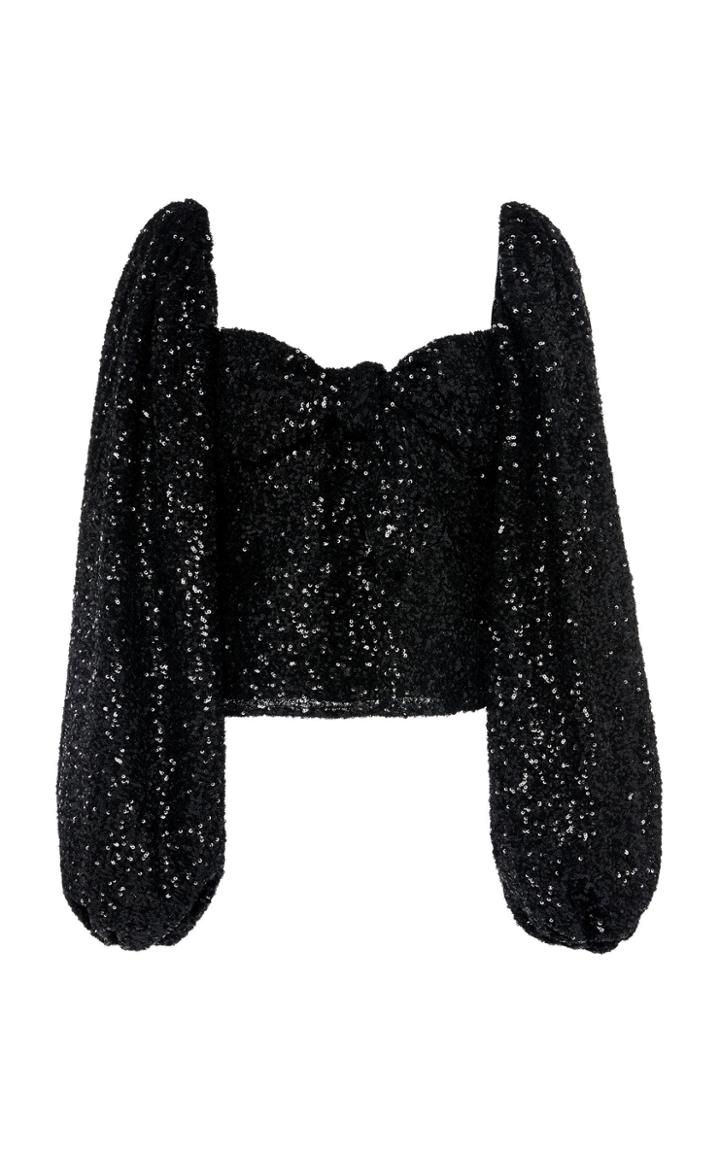 Attico Balloon Sleeve Sequin Top