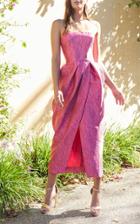 Moda Operandi Monique Lhuillier Strapless Jacquard Tulip Dress Size: 2