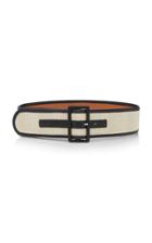 Maison Boinet Woven Cotton And Leather Belt