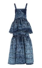 Proenza Schouler Tiered Acid-wash Denim Midi Dress